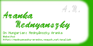 aranka mednyanszky business card